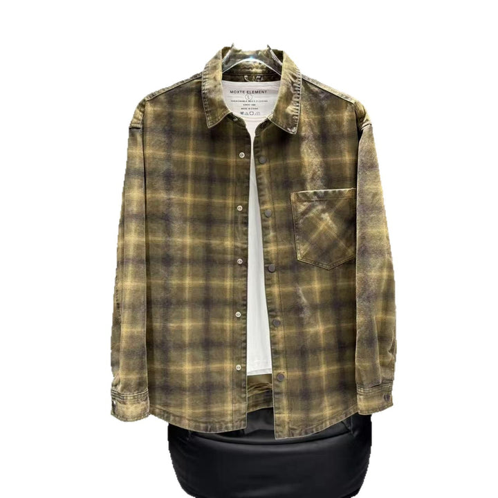 Men's Casual Checked Overshirt Jacket Lisslune