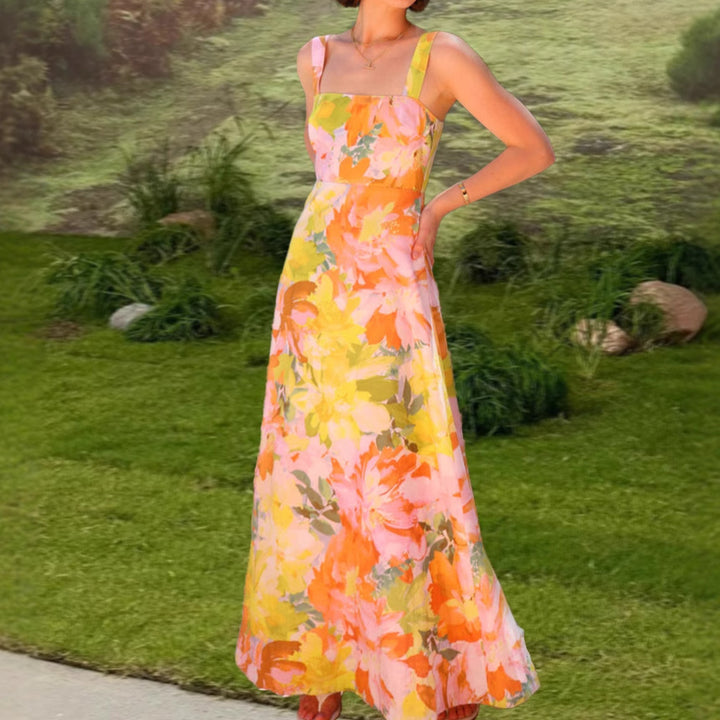 Women's maxi dress with floral patterns Lisslune
