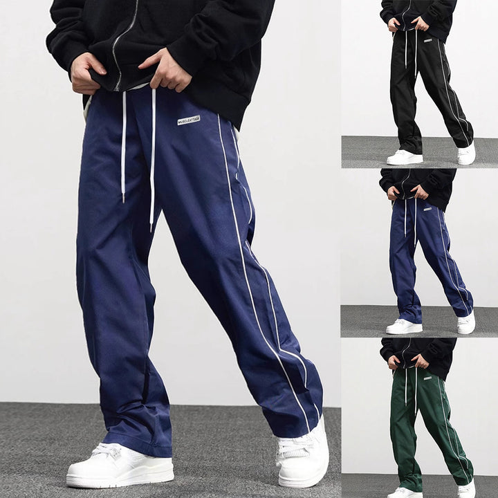 Men's High-Quality Casual Pants with Adjustable Waistband and Side Stripes Lisslune