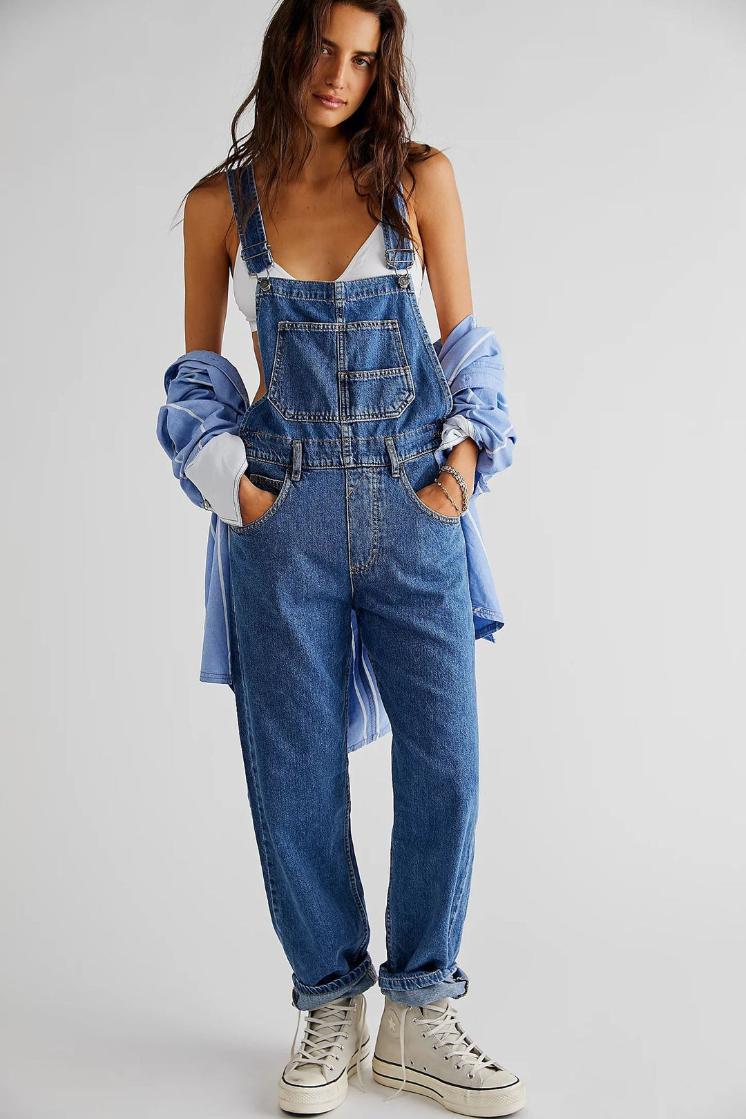 Women's Casual Denim Overalls with Practical Pockets and Adjustable Waist Lisslune