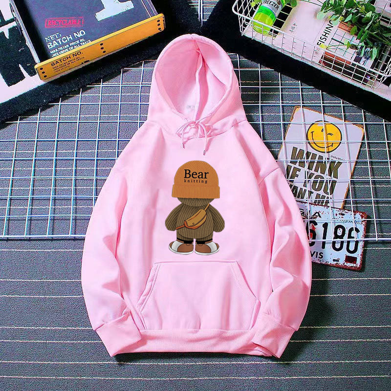 Women's hoodie with playful bear design and high-quality fleece Lisslune