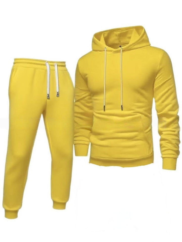 Men's Sporty Sweat Set with Elastic Waistband and Practical Pockets Lisslune