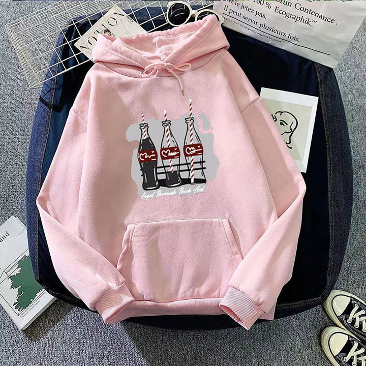 Women's hooded sweatshirt with playful Coca-Cola bottle motif Lisslune