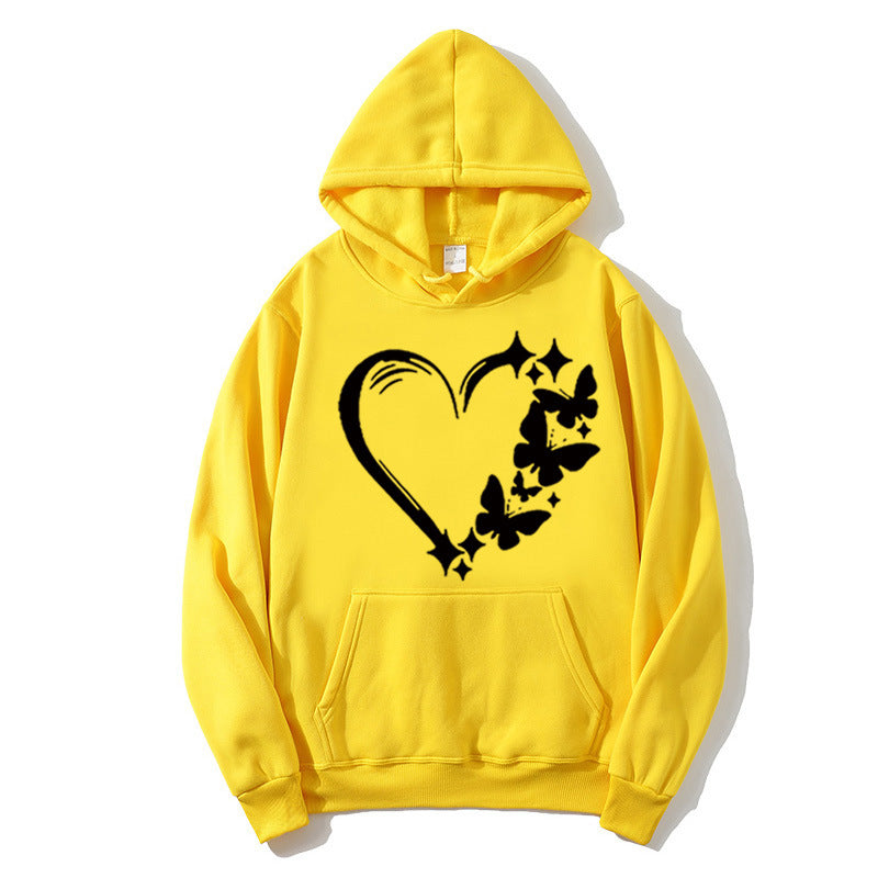 Women's hoodie with creative heart and butterfly design Lisslune