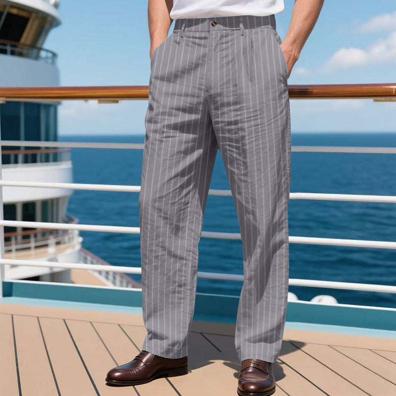 Men's elegant suit trousers with fine stripes Lisslune