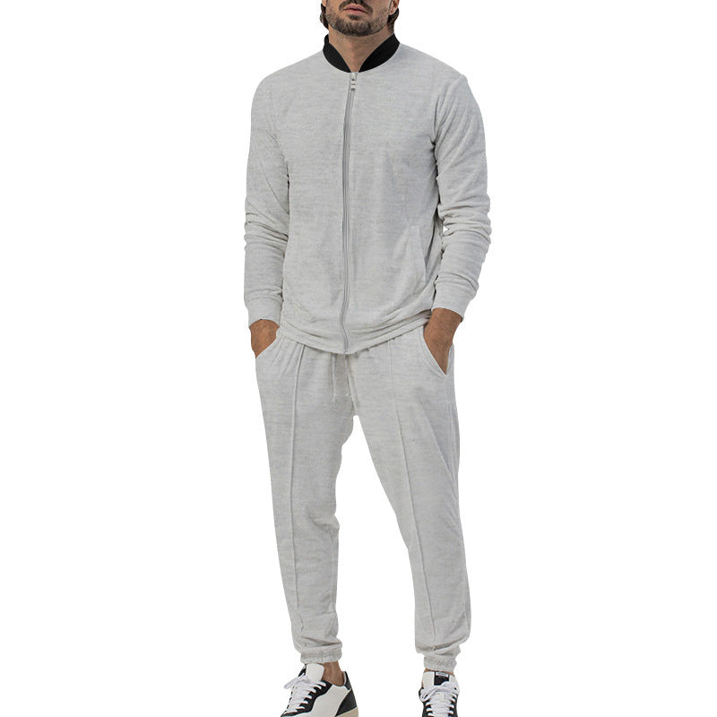 Men's sporty leisure set with full zip and elastic cuffs Lisslune