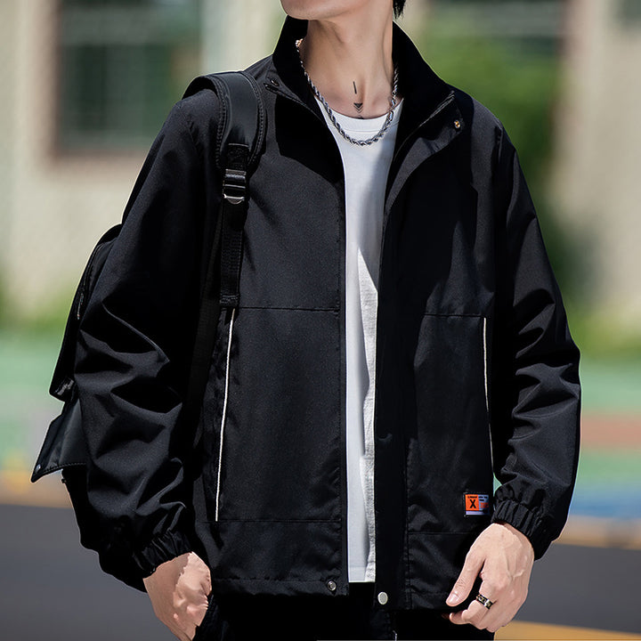 Men's Water-Repellent Sports Jacket with Elastic Cuffs and High Collar Lisslune