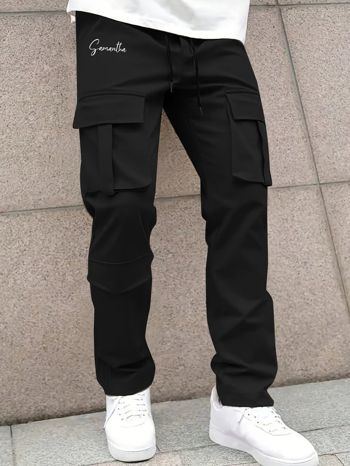 Men's cargo pants with versatile functional pockets and elastic waistband Lisslune