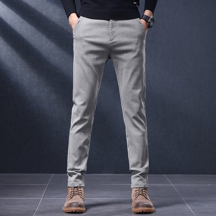 Men's Comfortable Chino Pants with Elastic Waistband and Side Pockets Lisslune