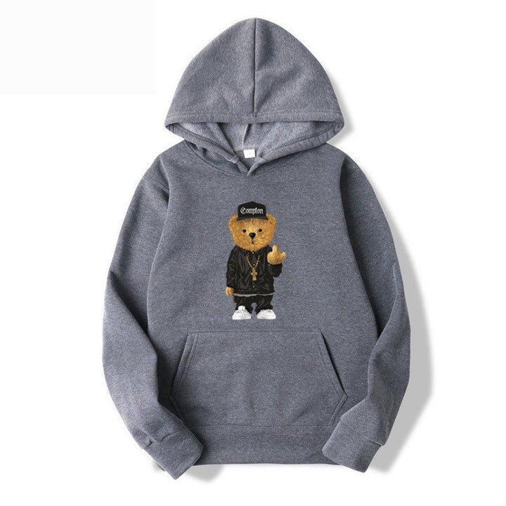 Women’s hoodie with artistic bear design and kangaroo pocket Lisslune
