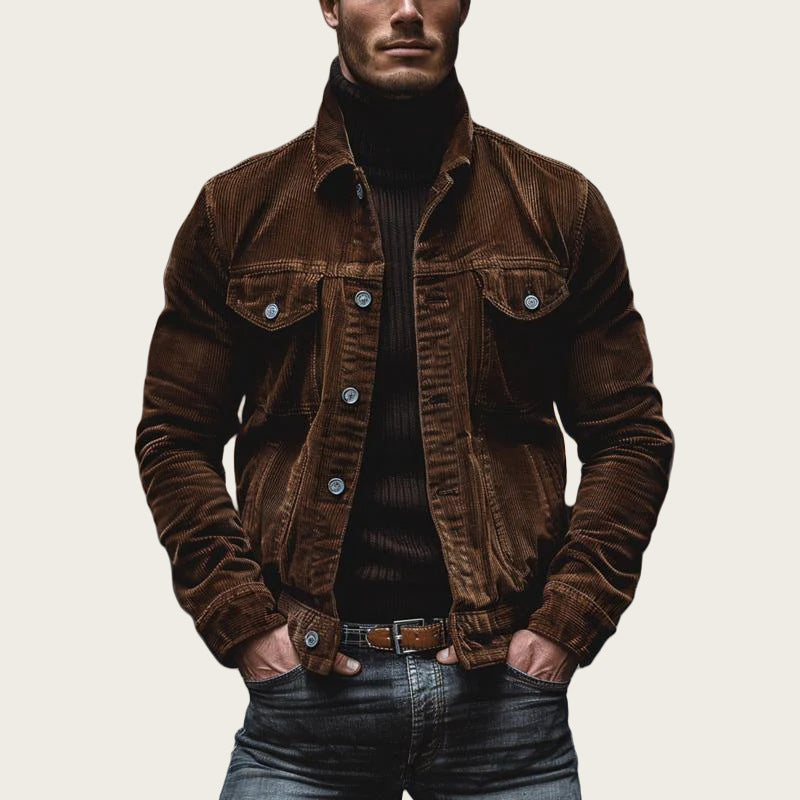 Men's cord jacket with classic cut and practical chest pockets Lisslune