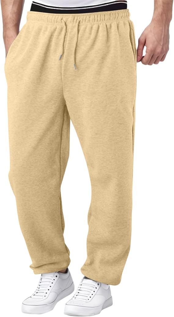 Men's casual leisure pants with elastic waistband and practical pockets Lisslune