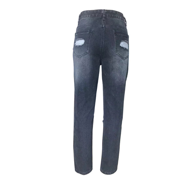 Women's Destroyed Jeans with High Waist and Casual Fit Lisslune