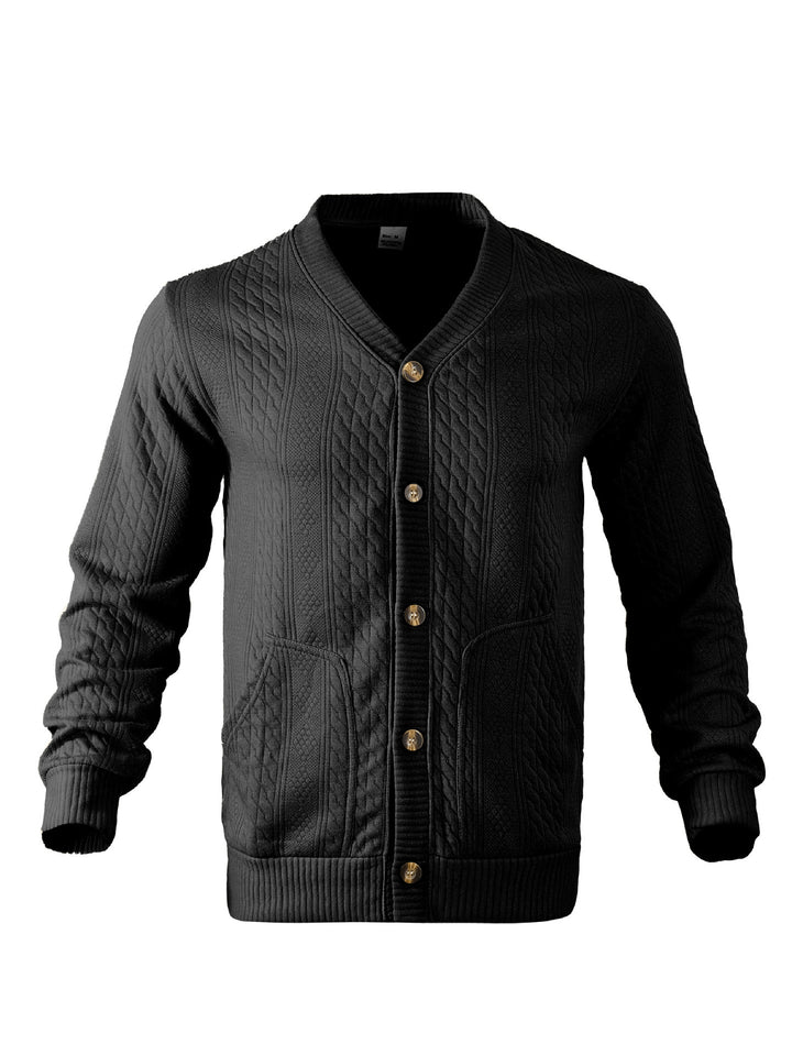 Men's cardigan with creative cable pattern Lisslune