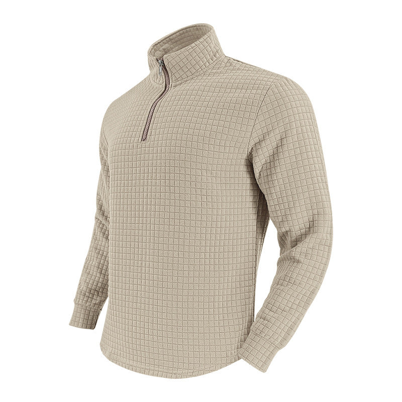 Men's midlayer pullover with high collar and textured design Lisslune