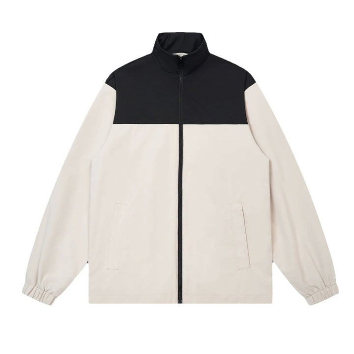 Men's Sporty Transition Jacket with Elastic Hem and High Collar Lisslune