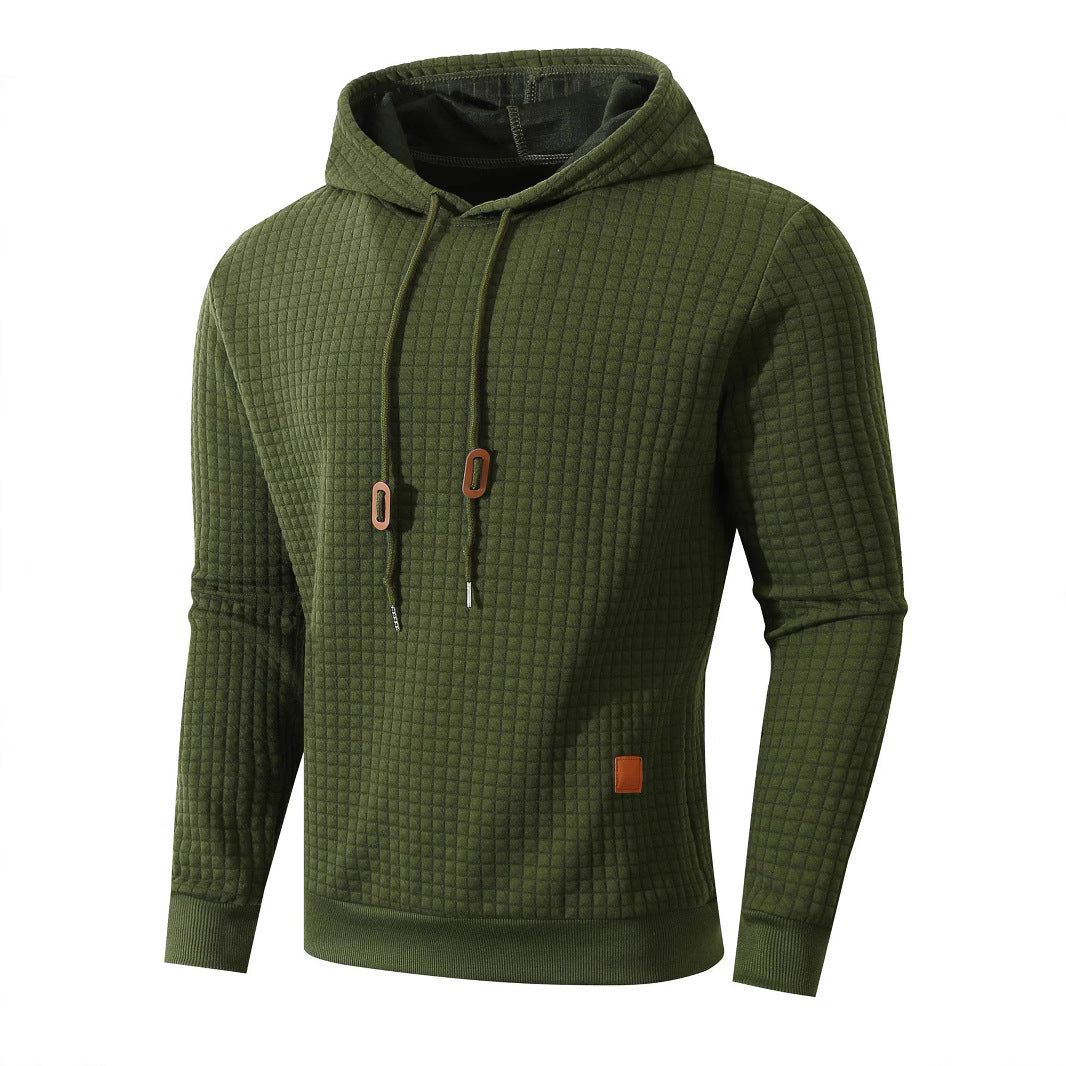 Men's comfortable hoodie with textured design and practical drawstring Lisslune