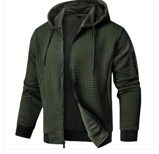 Men's quilted jacket with hood and practical zipper Lisslune