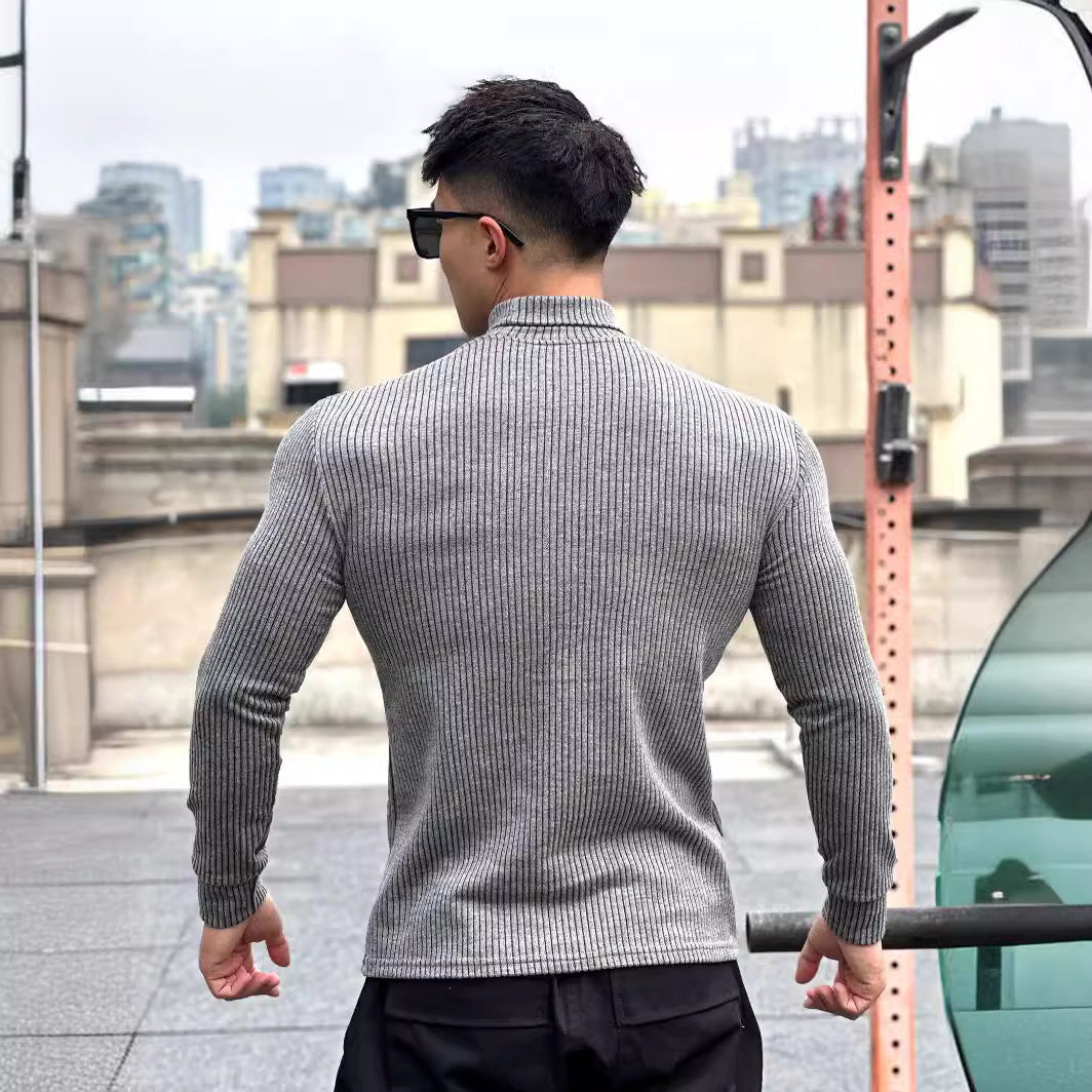 Men's elegant long-sleeve shirt with fashionable ribbed texture Lisslune