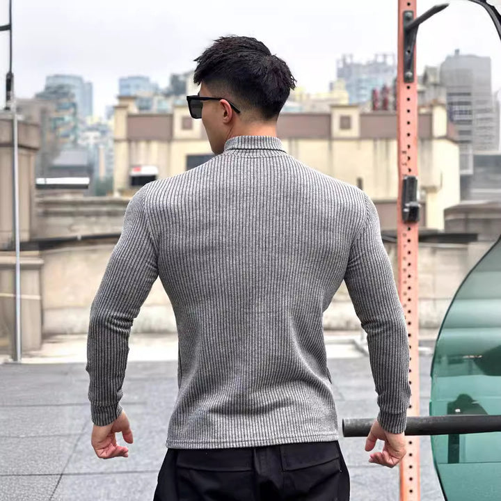 Men's elegant long-sleeve shirt with fashionable ribbed texture Lisslune