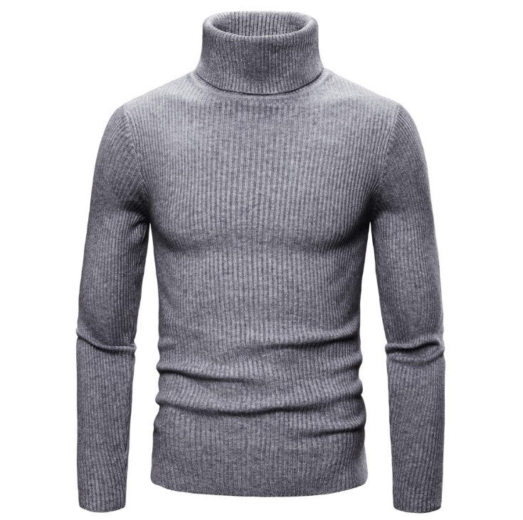 Men's Turtleneck Sweater Made Of Fine Rib Structure Lisslune