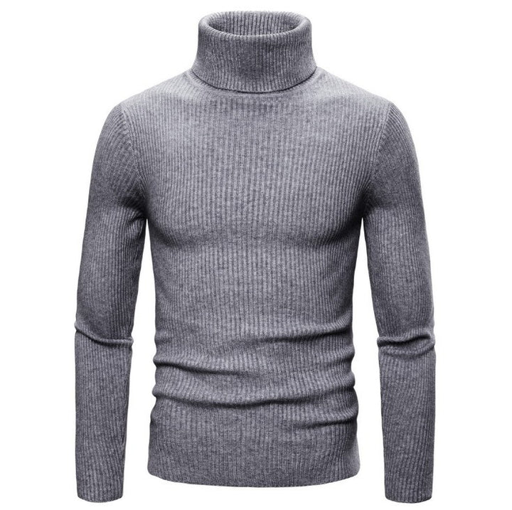 Men's Turtleneck Sweater Made Of Fine Rib Structure Lisslune