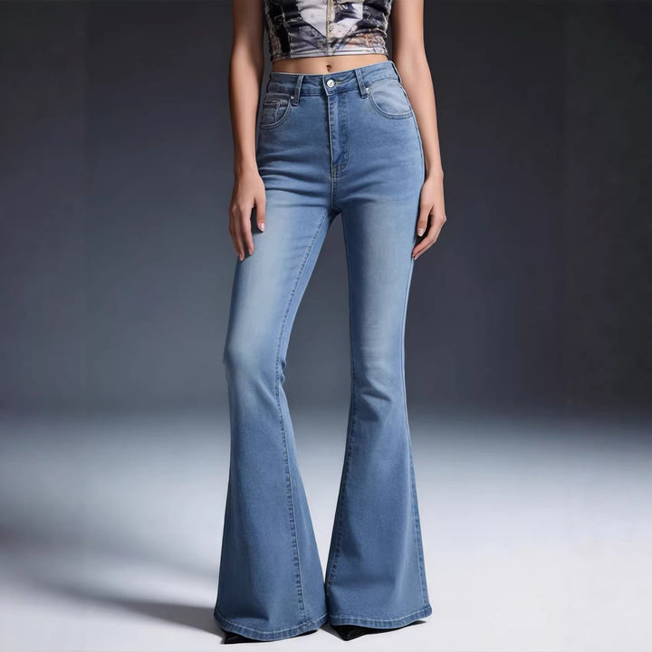 Women Bootcut Jeans with High Waist and Trendy Wash Lisslune