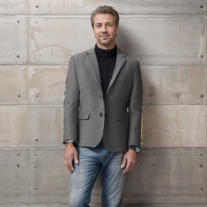Men's elegant wool blazer in classic fit with fine texture Lisslune