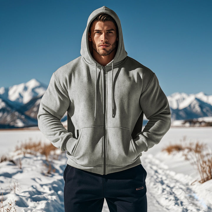 Men's hoodie with high-quality blended fabric and practical zipper Lisslune