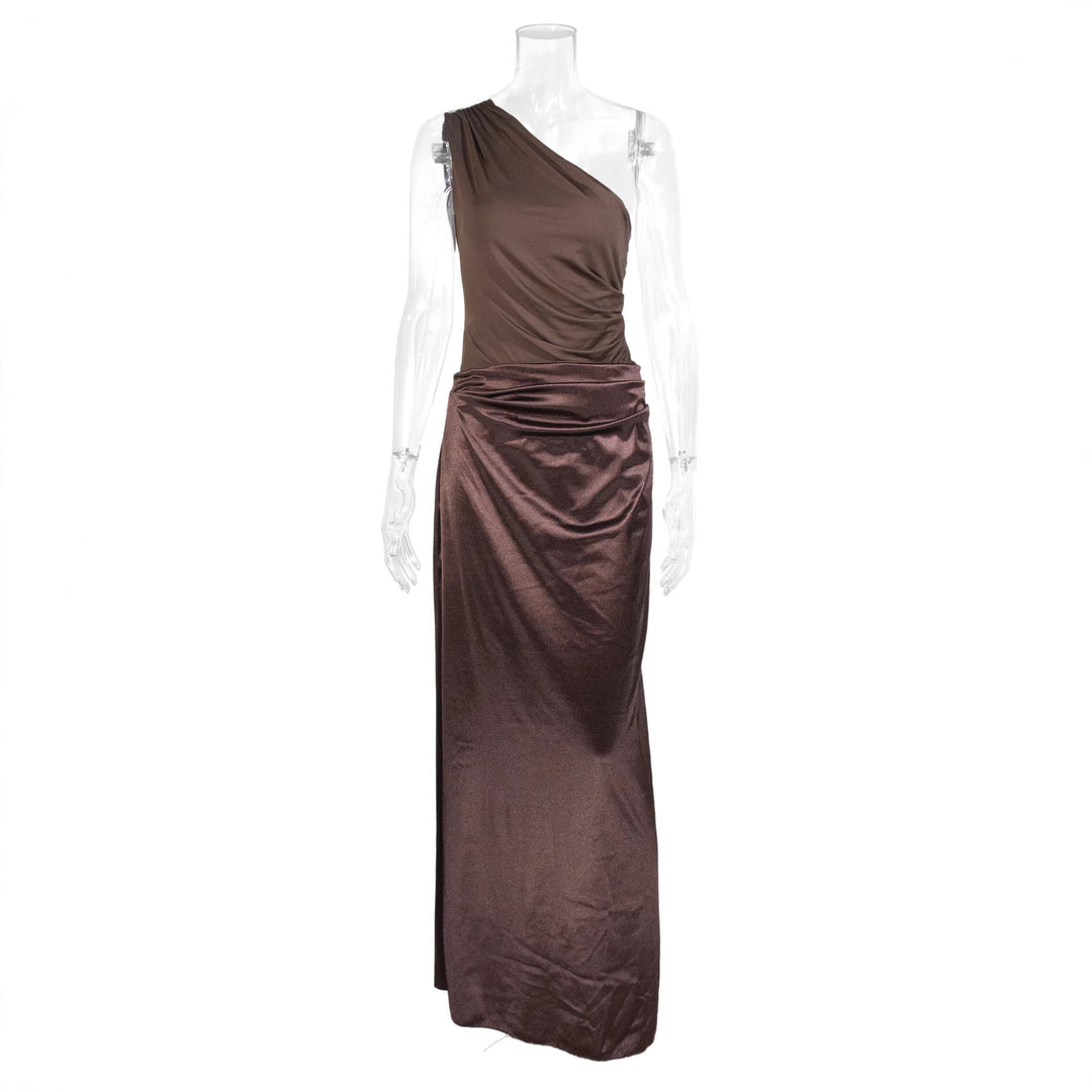 Damen Elegantes und figurbetontes Abendkleid mit asymmetrischem Ausschnitt Lisslune