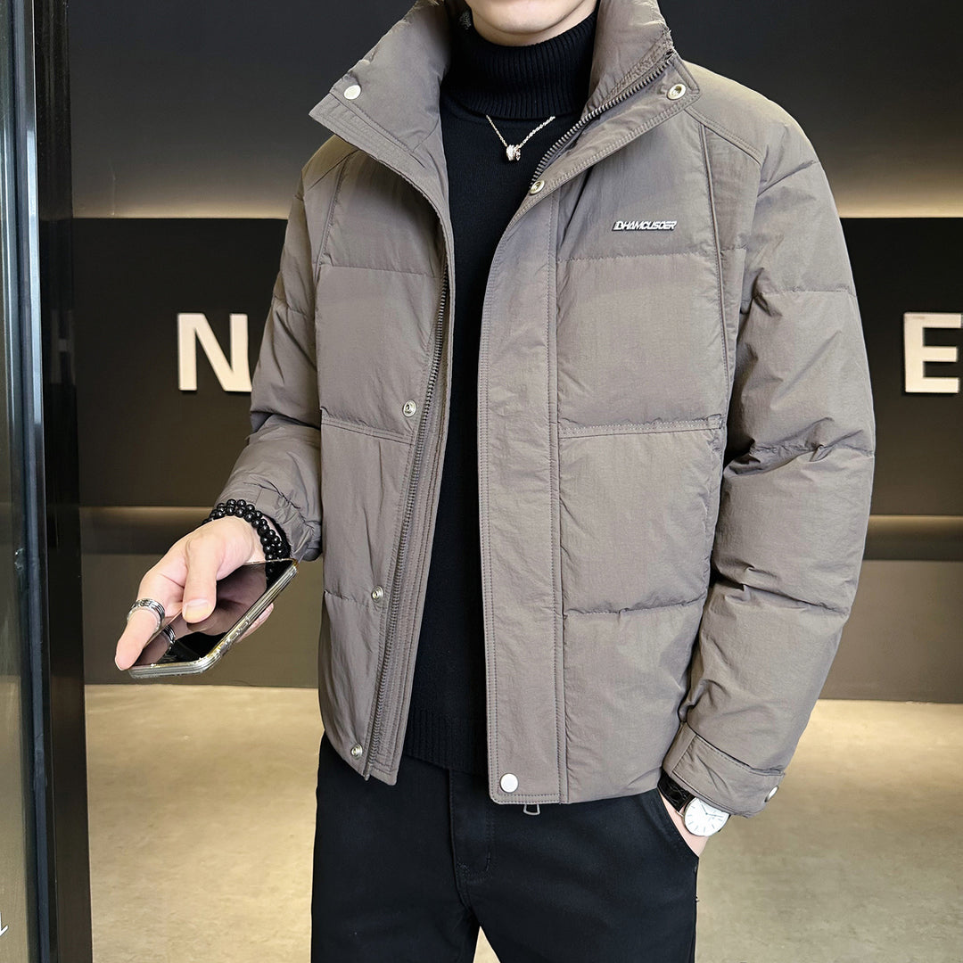 Men's Modern Quilted Jacket with Practical Hood and Warming Filling Lisslune