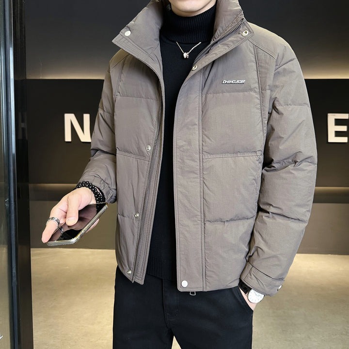 Men's Modern Quilted Jacket with Practical Hood and Warming Filling Lisslune