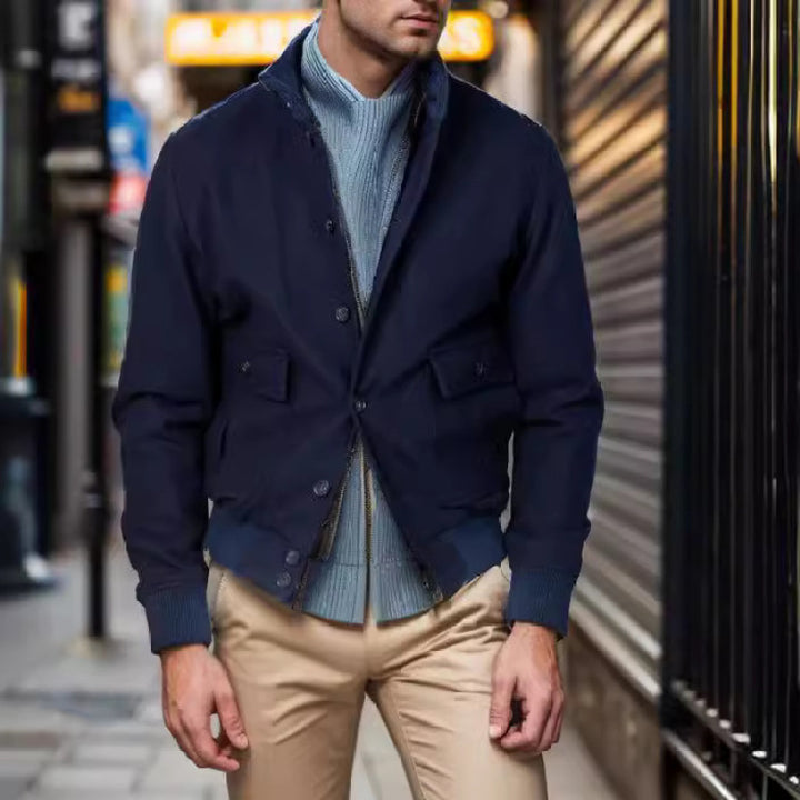 Men's casual and structured cotton jacket with practical pockets Lisslune