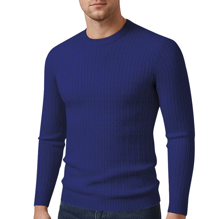 Men's fine knit pullover with textured cable pattern Lisslune