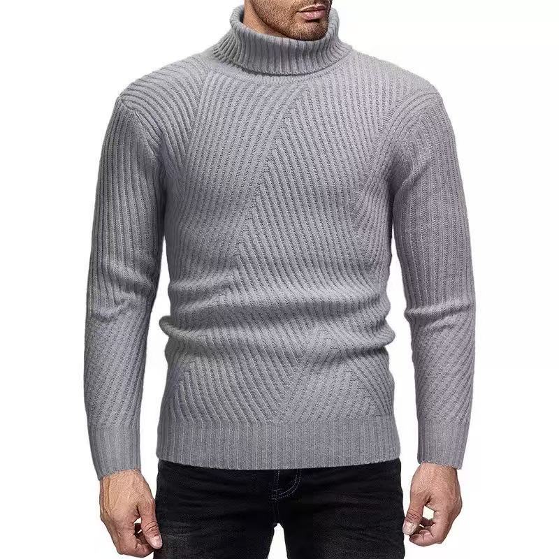 Men's turtleneck sweater with ribbed texture Lisslune