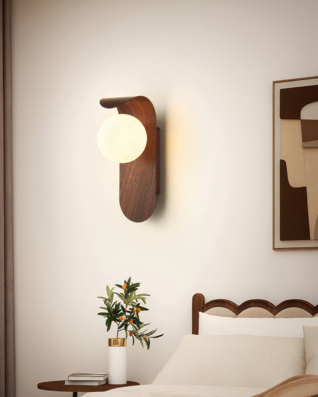 Lisslune | RetroSphere - Vintage spherical wooden wall lamp