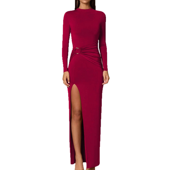 Damen Elegantes Maxikleid mit figurbetonendem Schnitt und hohem Schlitz Lisslune