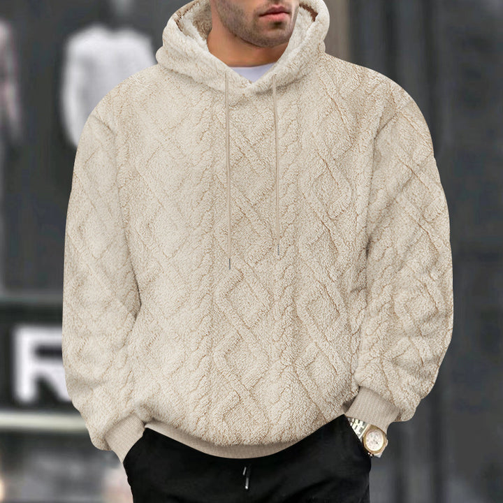 Men's cozy hoodie with textured design Lisslune