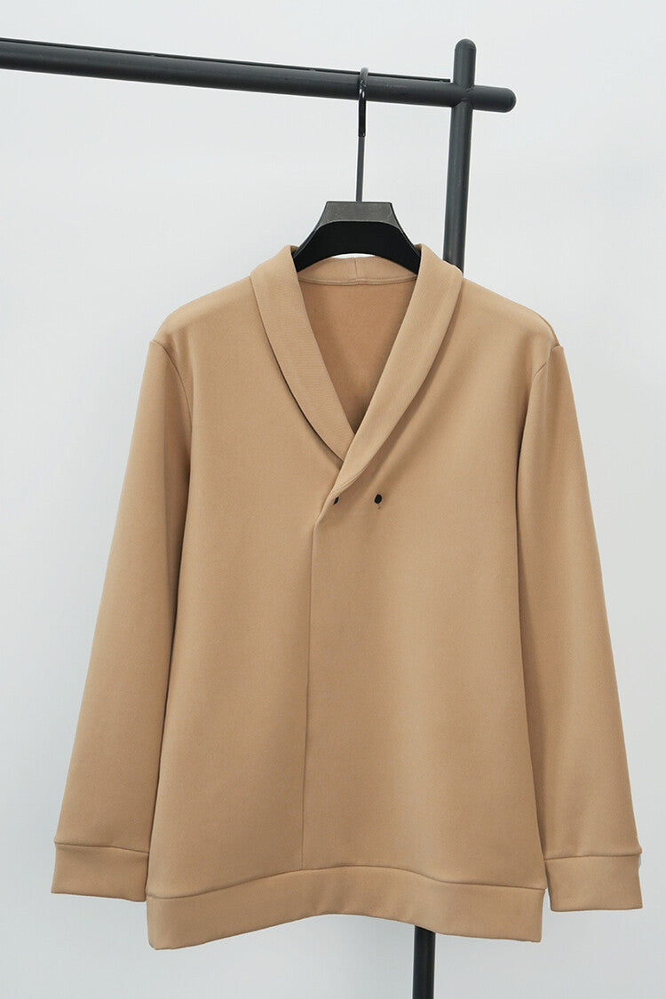 Men's leisure jacket with modern shawl collar and practical buttons Lisslune