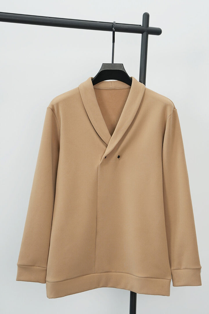 Men's leisure jacket with modern shawl collar and practical buttons Lisslune
