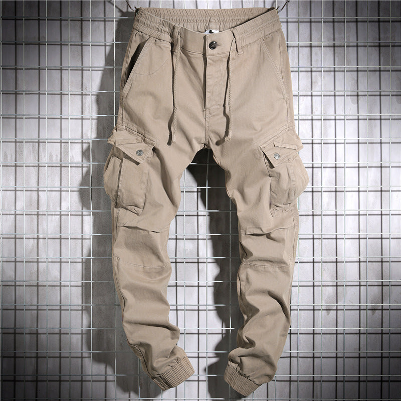 Men's Cargo Pants with Elastic Waistband and Practical Side Pockets Lisslune