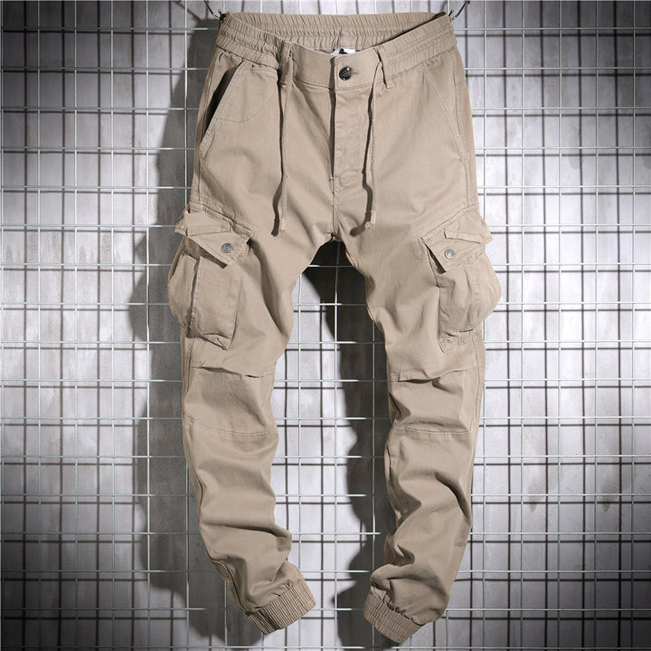 Men's Cargo Pants with Elastic Waistband and Practical Side Pockets Lisslune