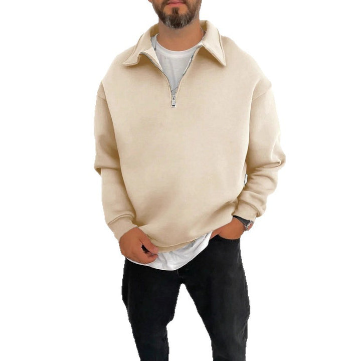 Men's casual pullover with stand-up collar and zipper Lisslune