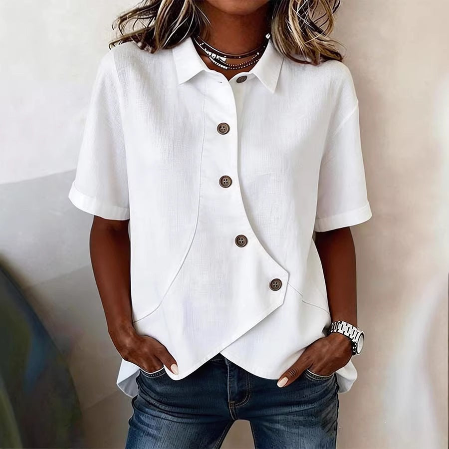 Damen Besonders gestaltete Bluse mit einzigartigem Knopfdetail Lisslune