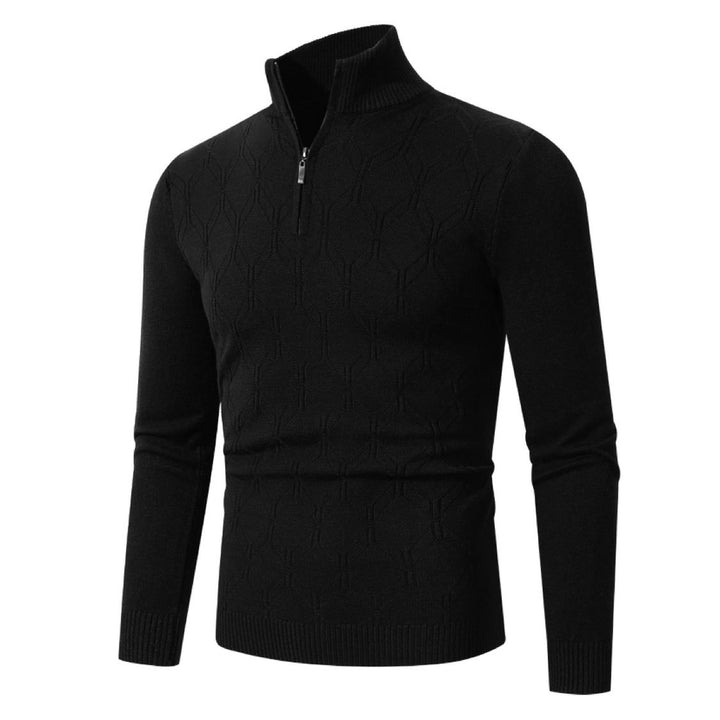 Men's knit sweater with modern structured pattern Lisslune