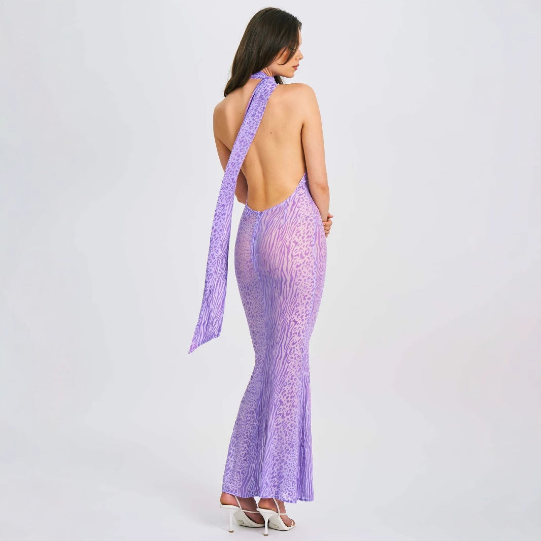 Ladies Elegant Wrap Dress with Asymmetrical Neck and Figure-Hugging Cut Lisslune