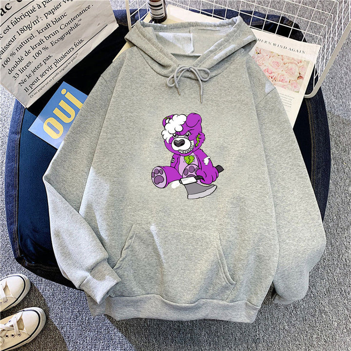Women's hooded sweatshirt with charming bear motif Lisslune