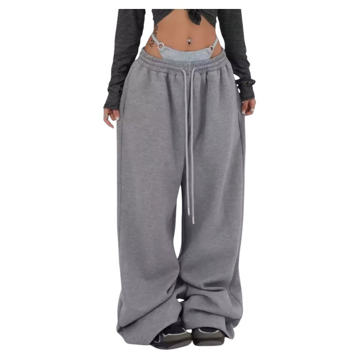 Women's comfortable Relaxed Fit leisure pants with high waistband and side pockets Lisslune
