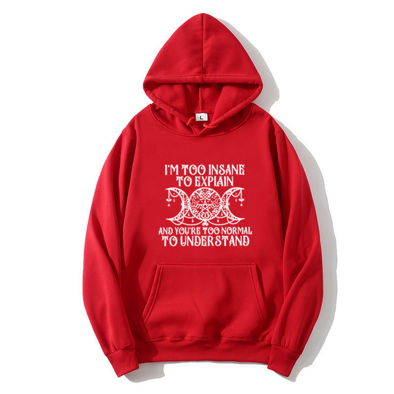 Women's hoodie with creative text and cozy fleece lining Lisslune
