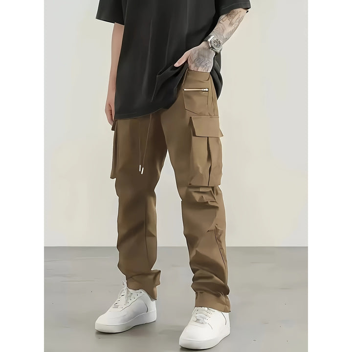 Men's modern cargo pants with multifunctional pockets and elastic waistband Lisslune